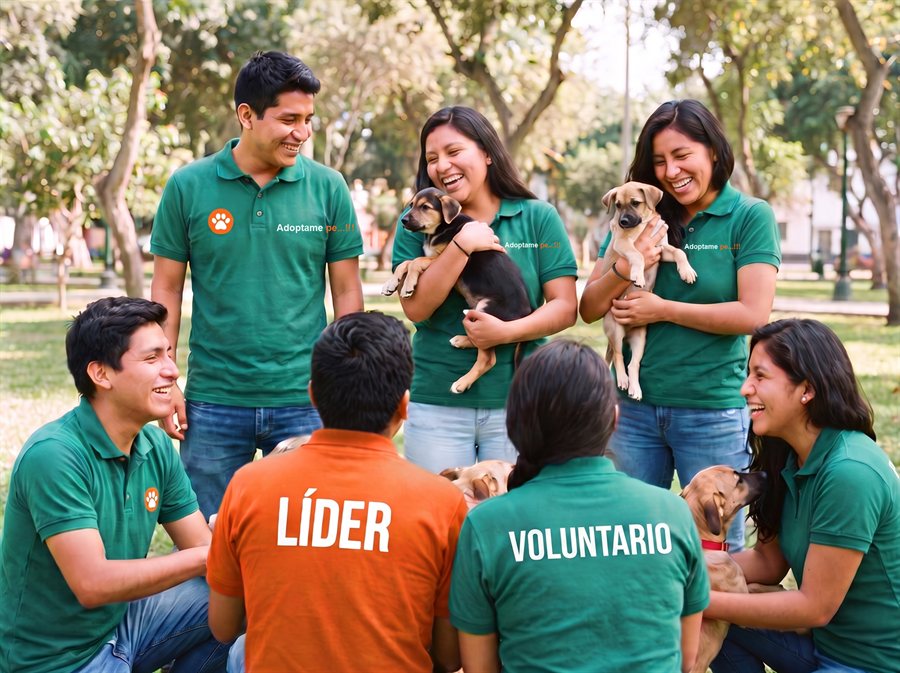 Voluntarios de Adoptame pe...!!! con mascotas rescatadas